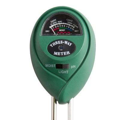 Portable 3-way Moisture Light and PH Meter for Indoor Gardening and Hydroponics