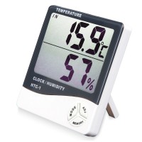 Hydroponic Waterproof Temperature Probe Large Display Therm Hygrometer