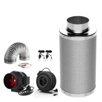 Hydroponics 4" 5" 6" 8" 10" 12" Inch Activated Carbon Filter Grow Fan Kit for Greenhouse/Grow Tent